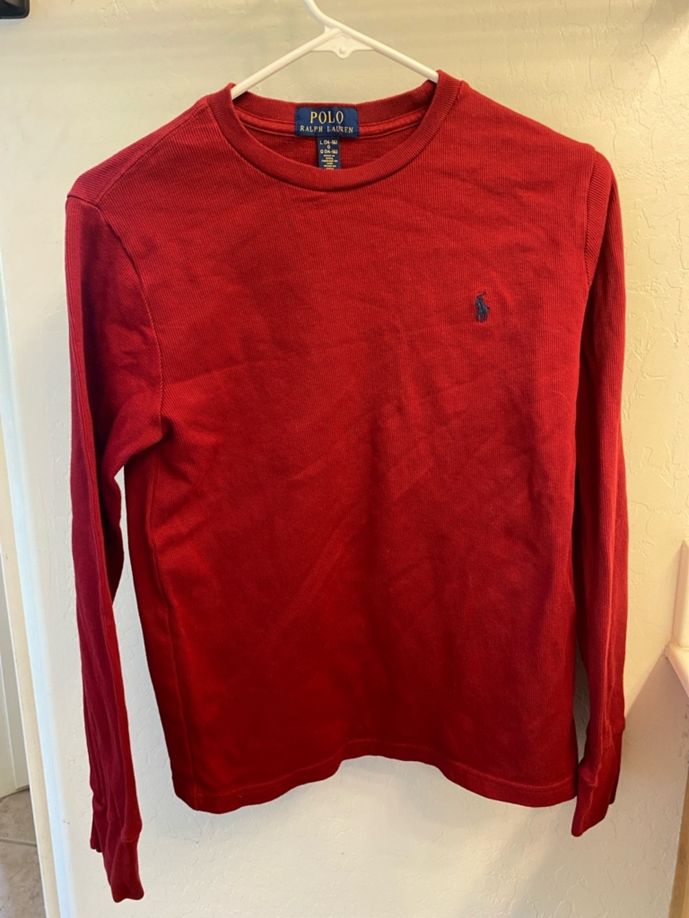 Polo by Ralph Lauren Boy’s Crimson Long-Sleeve Crewneck Shirt